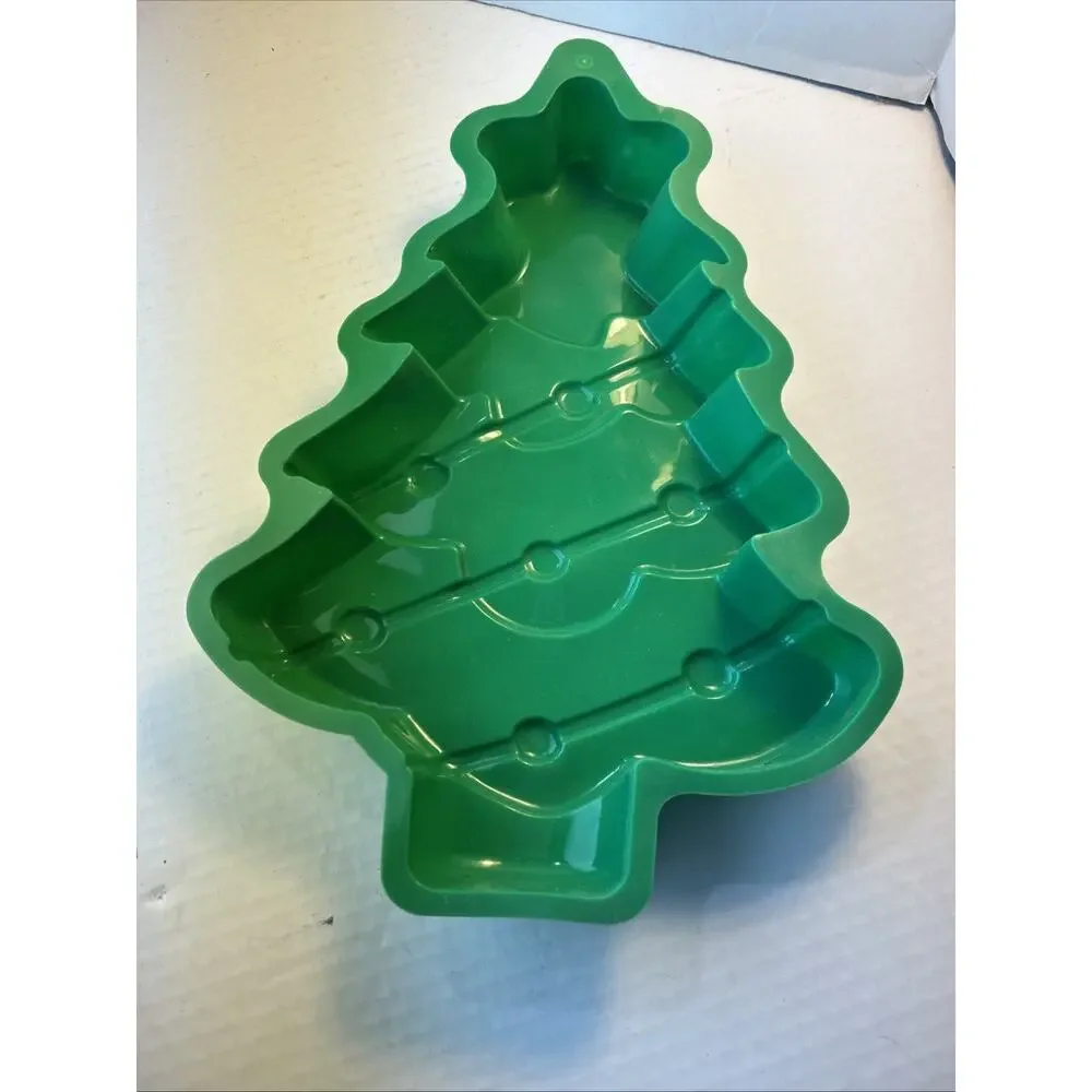 Christmas Tree Cake Pan, 3D Large Silicone Baking Molds, Green